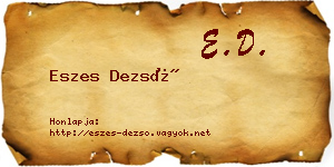 Eszes Dezső névjegykártya