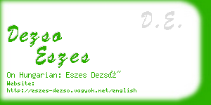 dezso eszes business card